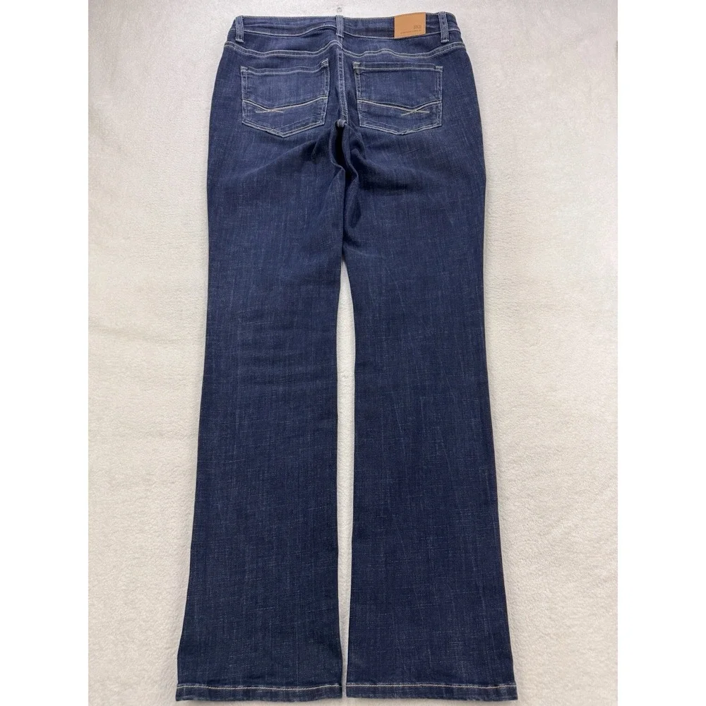 BKE Payton Jeans Women 36x32‎ Blue Universal Fit Mid Straight Whiskered Denim